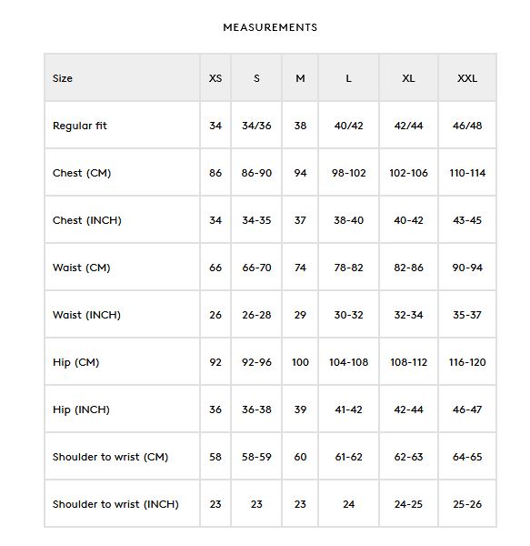 Seeland Womens Jackets  Size Chart